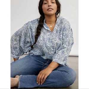 Pilcro by Anthropologie  'The Tavi' in Paisley Blue